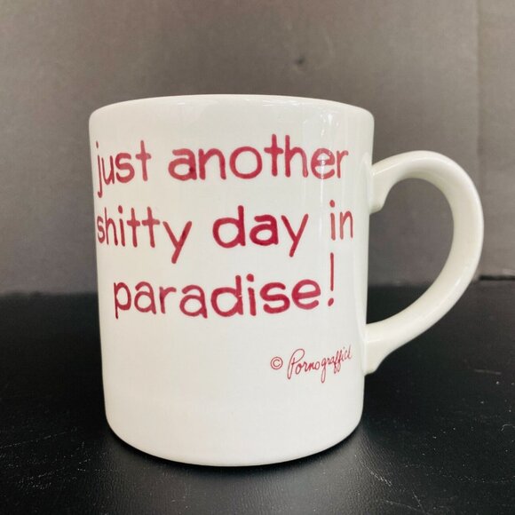 Grindley England Vintage Mug - Just Another Shi**y Day In Paradise Porcelain - Picture 2 of 4